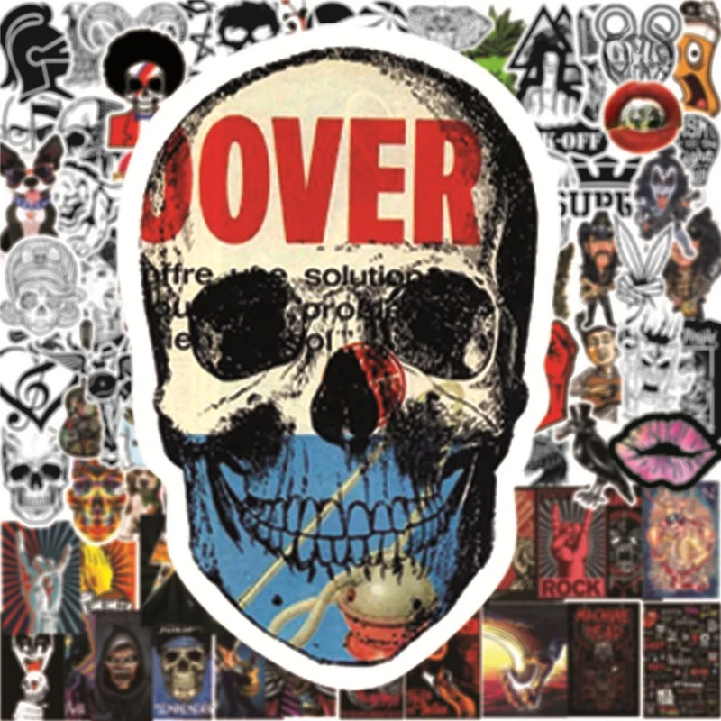 Graffiti Rock Music Stickers 10/50/100pcs Poster Decals for Travel Luggage Motorcycle Helmet Skateboard Scrapbooking rock music stickers
