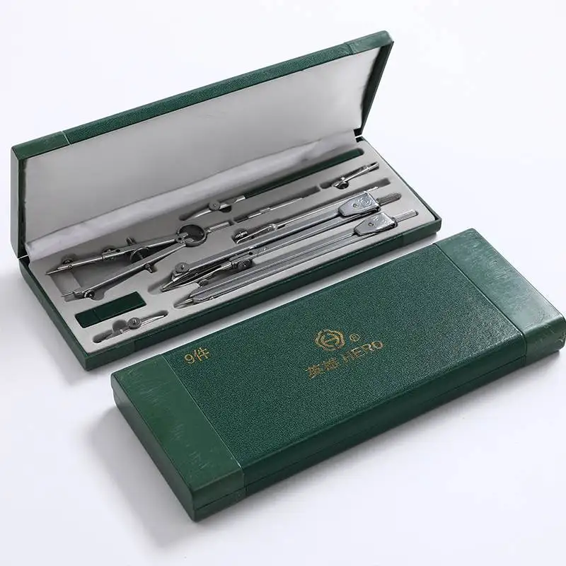 9pcs/set genuine H4009 mechanical drawing tool drawing instrument compasses nine suit math sets office stationery