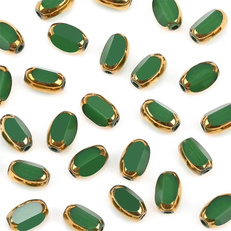 6mm Briolette Oval Glas Perlen Überzogene Goldene Farbe Kristall Lose Spacer Perlen Diy Armband Halskette Perlen Zubehör – Detail 26