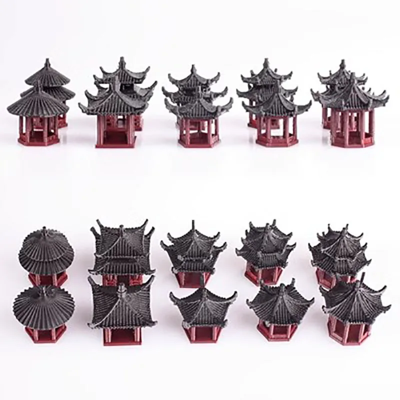 Aquarium Accessories Decoration Chinese Style Ancient Architecture, Micro Landscape Ornaments for Fish Tank, Courtyard Decorat