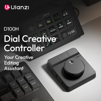 Ulanzi D100H Dial Creative Controller Wireless Buletooth for Video Photo Editing Dial Intelligent Studio RGB Keypad Controller
