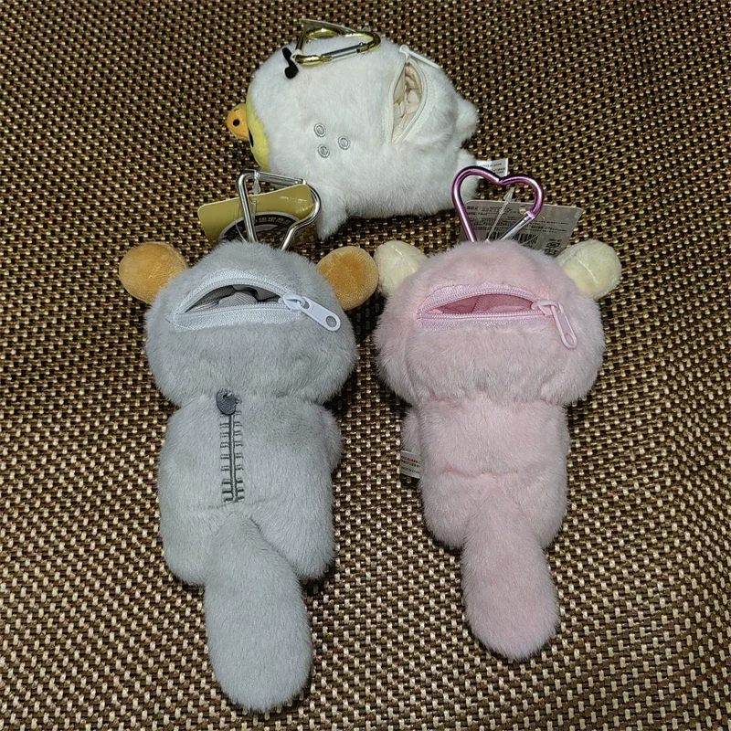 릴라쿠마 코릴라쿠마 수달 인형 열쇠고리 귀여운 동전 지갑 수납 가방 키이로이토리 병아리 카와이 가방 키체인 참