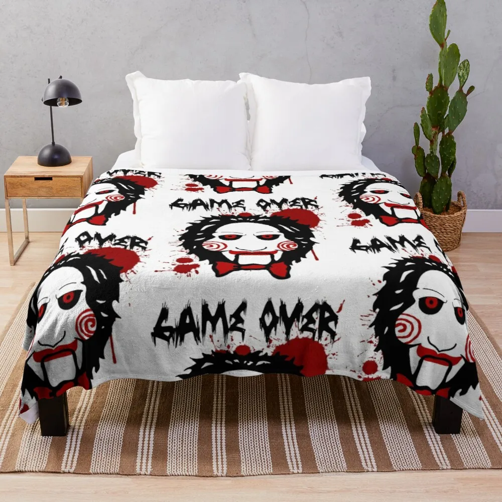 Billy Puppet Saw Jig Saw Inspired Throw Blanket Sofa Throw Coperta Coperte Pelose Coperte Retrò