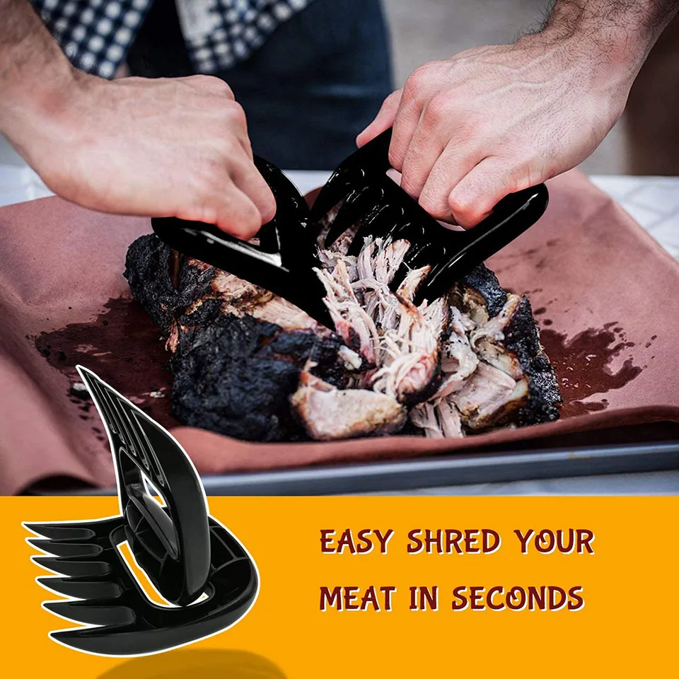 BBQ Meat Shredder Claws Handle Shred Cut Meats Splitter Essential for BBQ Pork Ultra Sharp Blades Separator Heat Resistant