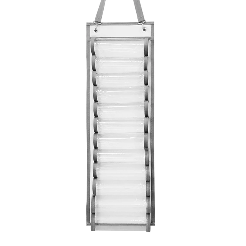 Vinyl Roll Holder 12 Roll Compartments Craft Organizers Storage Rack Holder Hanging Bag for Home Cabinet Door Wall Mount