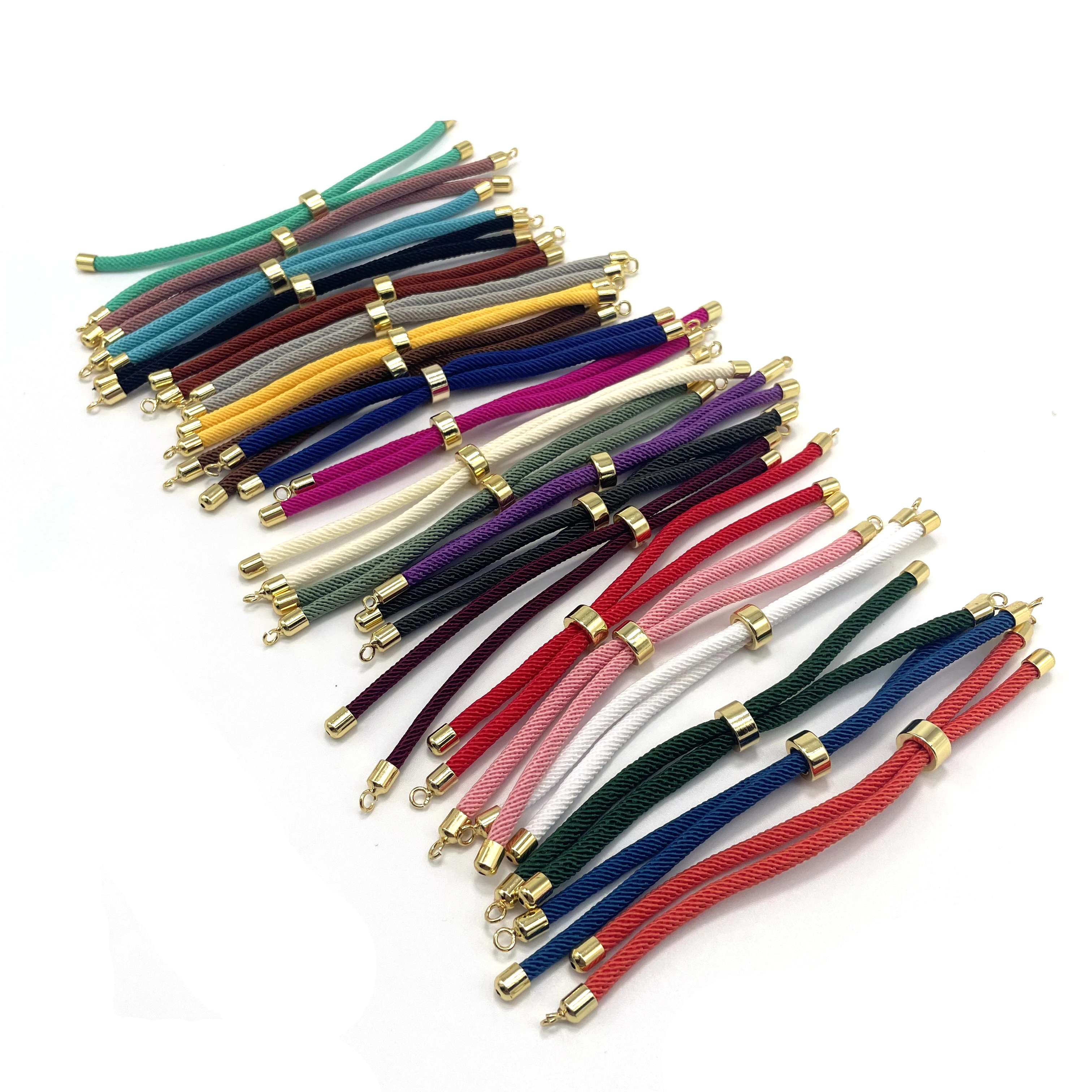 Bracelet réglable en corde Milan de 3MM, 10 pièces, corde porte-bonheur en cuivre métallique faite à la main pour la fabrication d'accessoires de bijoux