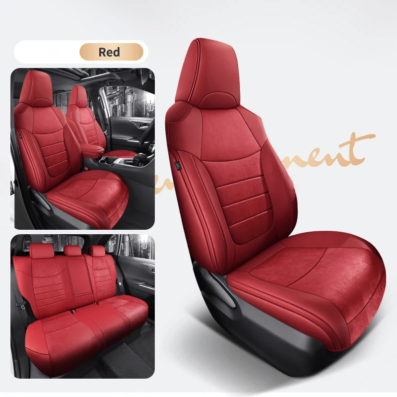 Peugeot 3008 Tailored Waterproof Leather Look Red & Black Car Seat Covers