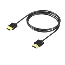 Ultra Thin Lightweight 4K HDMI Cable - Flexible, Portable, 1FT Coiled Design - 1.5m (Black)