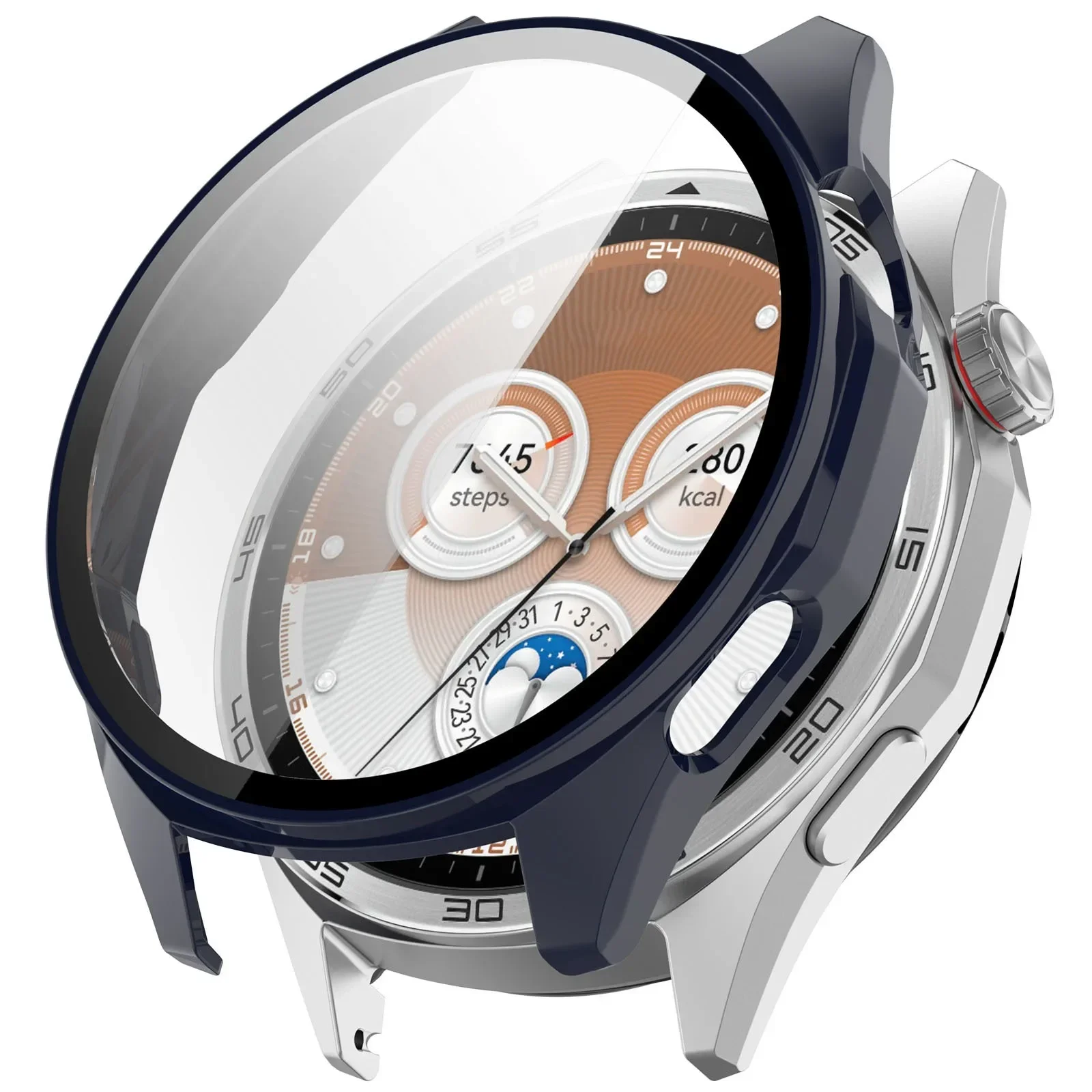 Premium Tempered Glass PC Screen Protector Case - 46mm Watch Accessory Cover