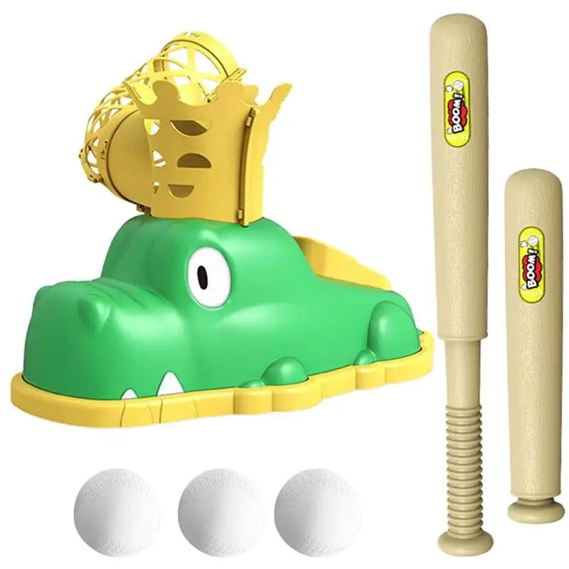 Kids Baseball Launcher Outdoor Sports Alligator Shape Pitching Machines