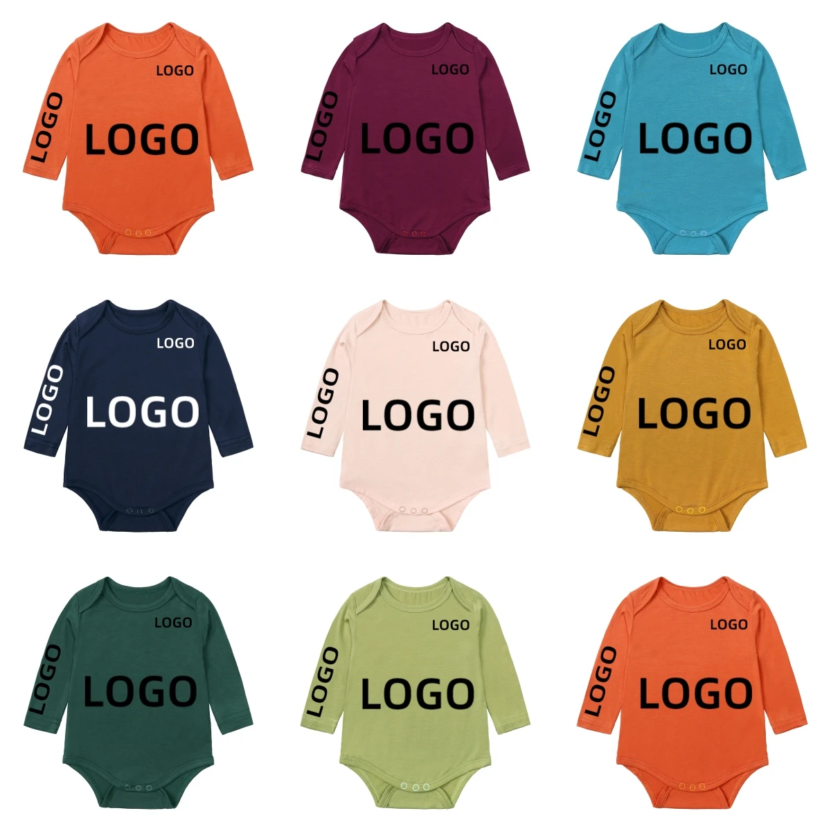 2025 Newborn Unisex Clothes Custom Bamboo Fiber Long Sleeve Baby Romper Infant Pajamas Boy Girl Jumpsuit Costume Body Suit 4