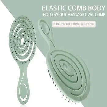 1 pz Spazzola per capelli elastica Massaggio del cuoio capelluto Pettine Setola Spazzola per capelli in nylon Ricci Districante Bordo Spazzola per capelli per strumenti per parrucchieri 1