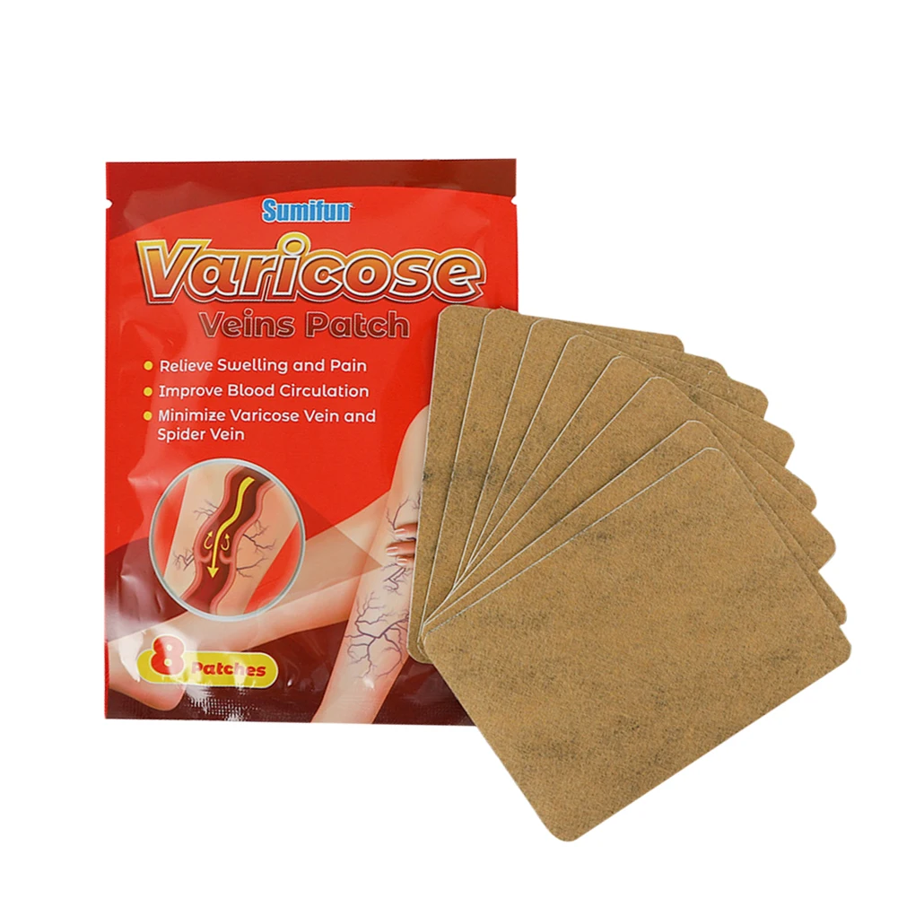 8-40pcs Vasculitis Treat Sticker Smoothing Blood Vessel Herbal Varicose Vein Healing Patch Angiitis Removal Legs Care Supplies foot care patches