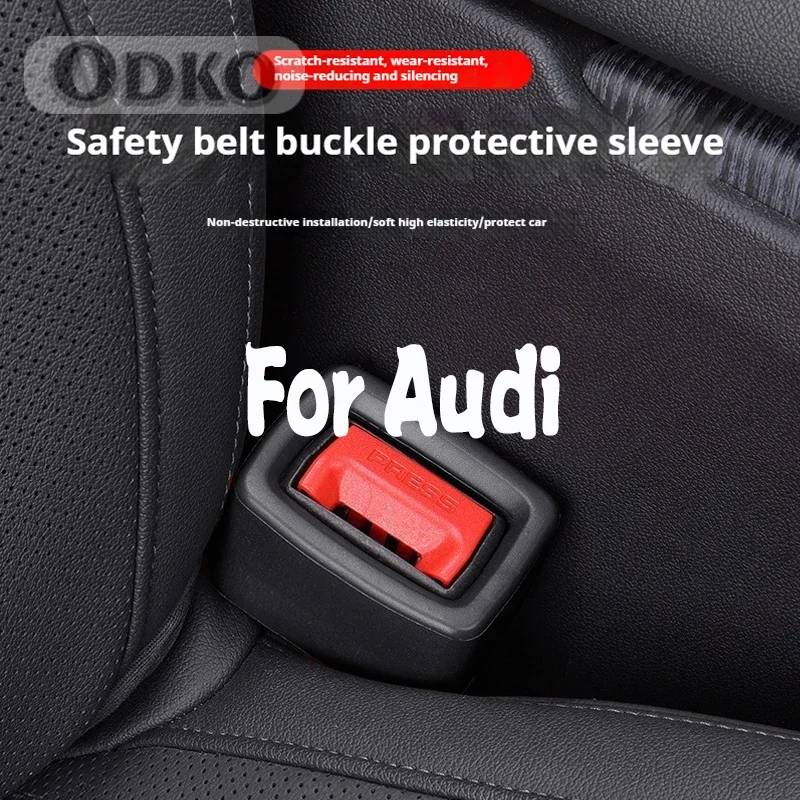 Car Safety Belt Buckle Holder Silicon Gel Buckle Protective Cover For Audi Q2 Q3 Q5 Q7 TT S3 S4 S5 S7 R8 RS3 RS A1 A3 A4 A5 A6