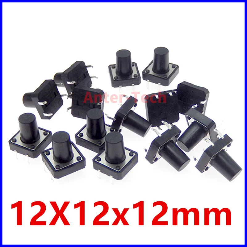 Tactile Button Caps 20PCS Tactile Tact Mini Push Button Switch Micro switch 12x12 12*12*4.3mm 5mm 6 7 8 9 10 11 12 mm 4Pinc tact switch