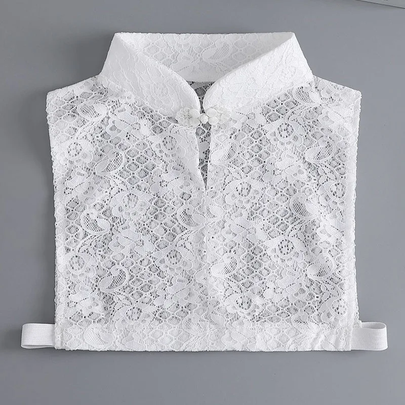 

Stand Fake Collar Vintage White Women Shirt Blouse Detachable Collar Female Lace Removable Sweater Half Shirt Accessories