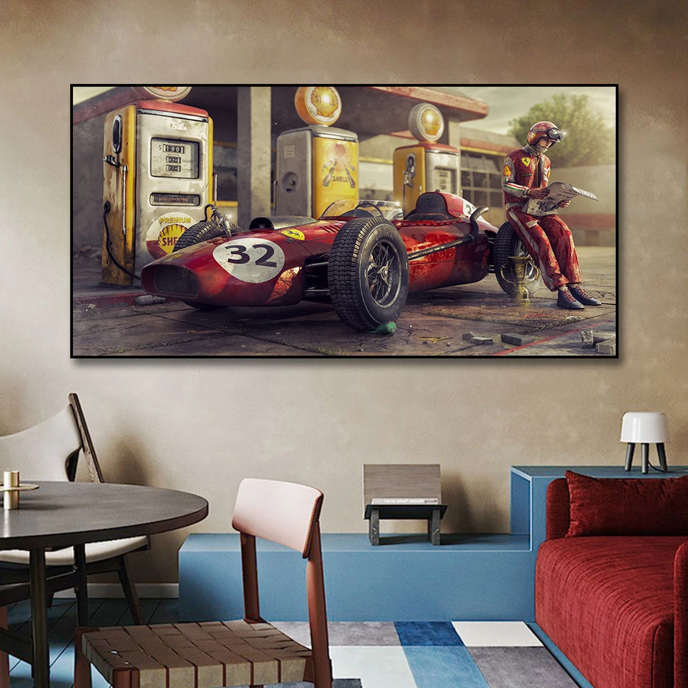 Vintage Racing Cars Paintings | Vintage F1 Poster Art Prints | Classical  Racing Poster - Painting & Calligraphy - Aliexpress