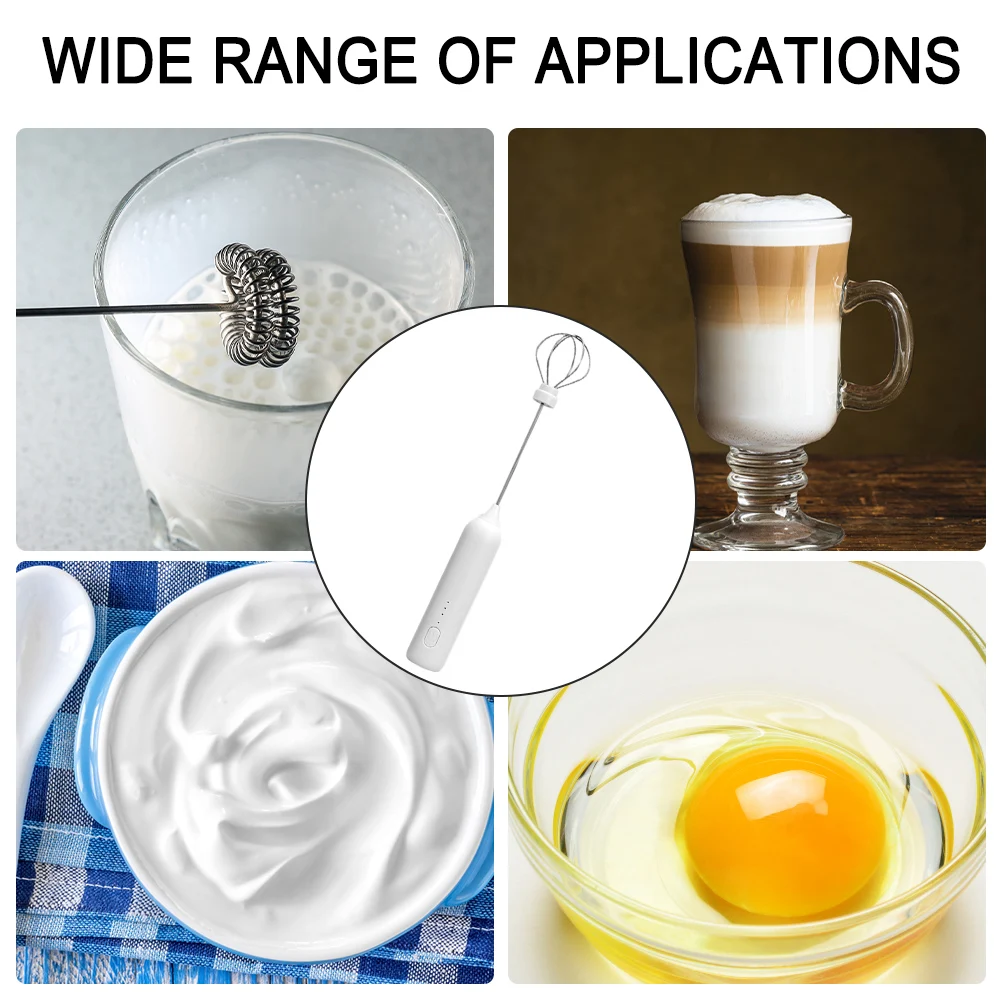Wireless Egg Beater USB Charging Portable Milk Frother 3 Gears Handheld Foam Maker Coffee Whisk Mixer for Kitchen Cooking 4