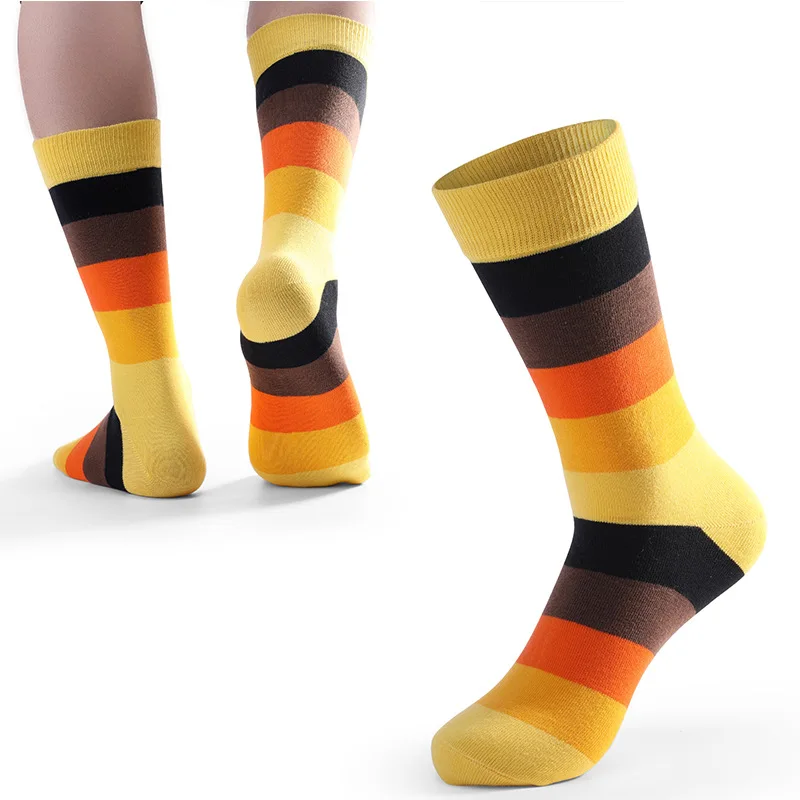 

Men's 5 Pack Bamboo Blend Thick Crew Socks Colorful Striped Soft Dress Stocks Fancy Novelty Funny Stockings Super Soft