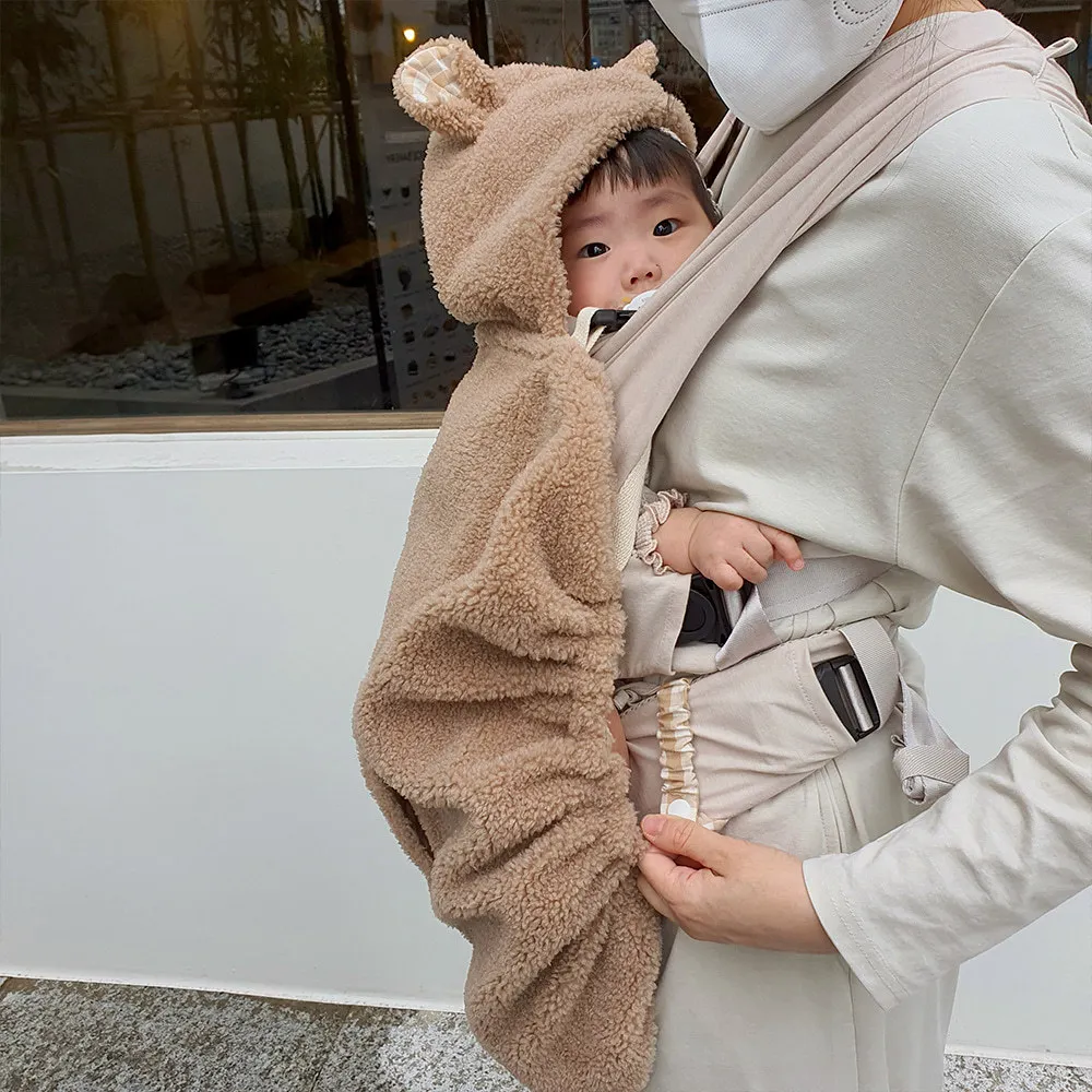 Fleece Winter Blanket Thick Baby Cloak Hooded Sun Protection