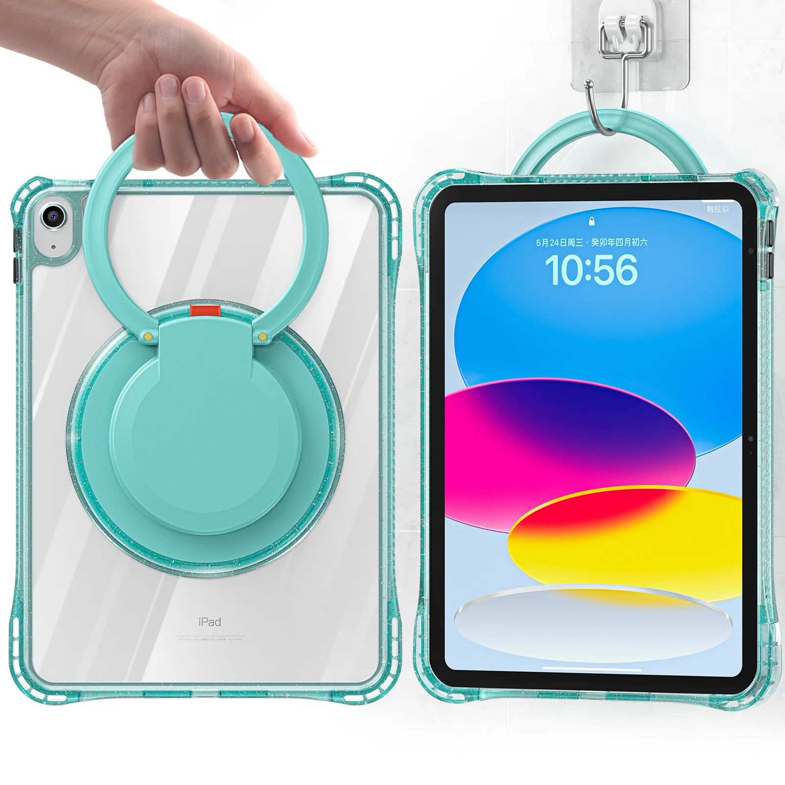 HOU Custodia con Tastiera per iPad A16 11a/10a Gen,Tastiera Rotabile e
