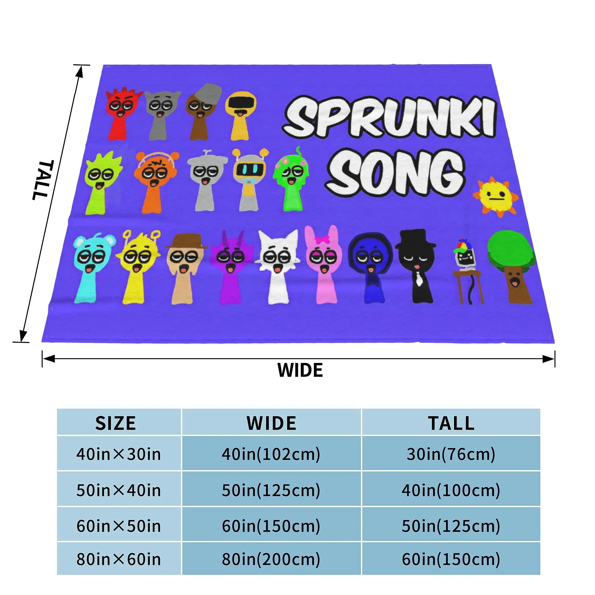 Sprunki Incredibox Wenda Oren Funbot Blankets Beats Game Flannel Throw Blankets - Picture 15 of 21