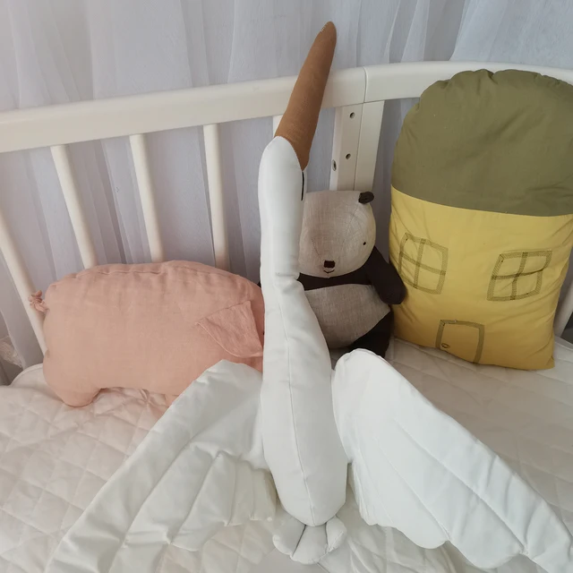 Cotton Line Wall Hanging Swan Plush Stuffed Doll Nursery Room Pendant Home Bedroom Kids Room Decoration Baby Soothing Pillow Hot 5