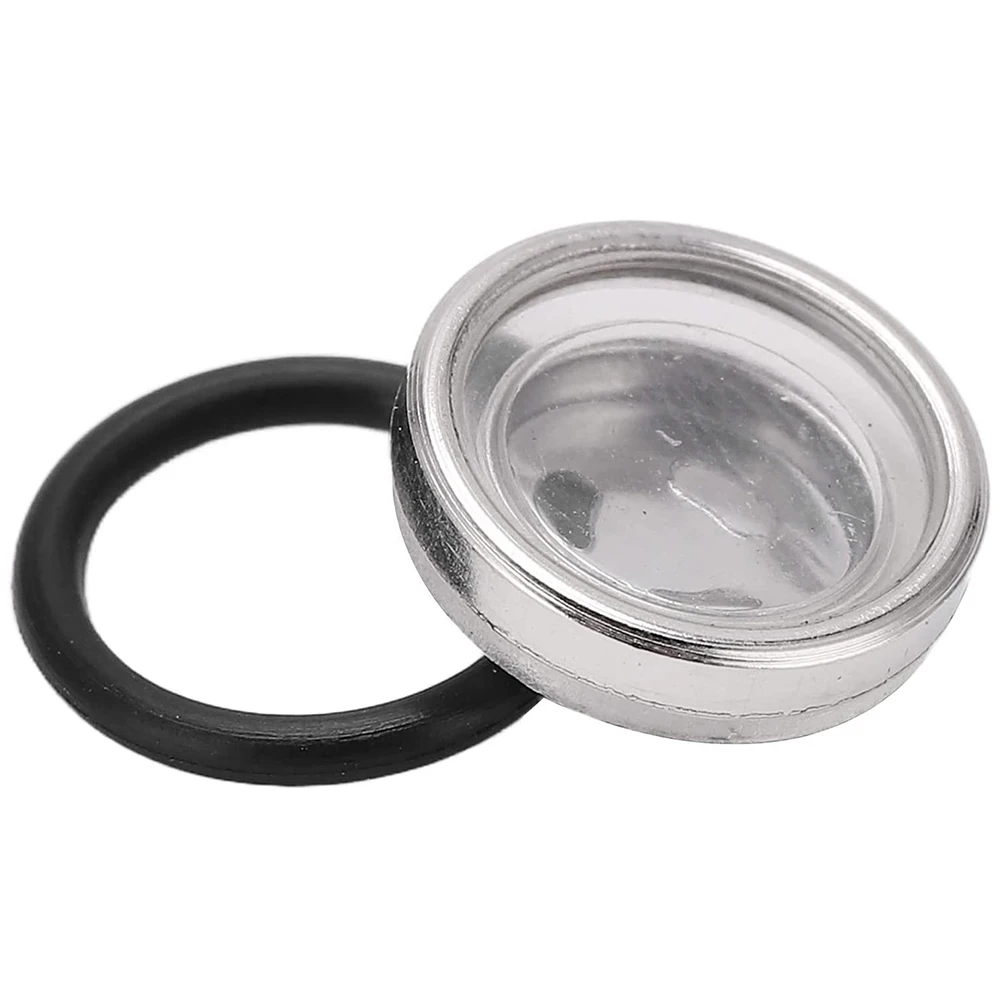 2Pcs Universal 18mm Motorcycle Sight Glass Oil Sight Glass Seal Iron Rubber For Brake Pump Brake Cylinder