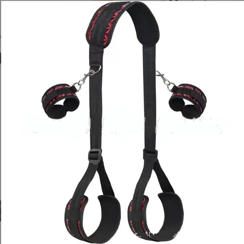 SM Adult Sex Toys Upgraded Leather Diamond Pattern Leg Splitting with Handcuffs Binding Alternative Training Props