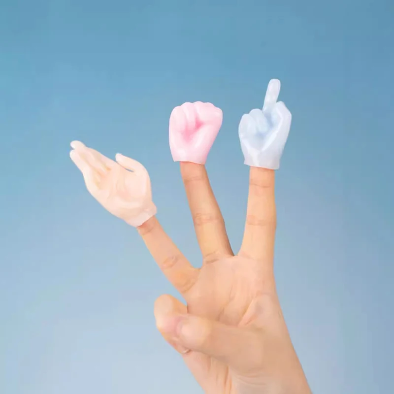 Colorful Cat Paw Pinch Toy Creative Funny Gestures Stress Relief Squeeze Toys TPR Soft Luminous Kids Adults Depression Toy Gift 4