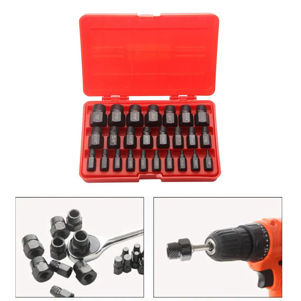 

Hex Head Multi-spline Extractors Remove Tool 25Pcs Multi-Spline Screw Extractor Hex Head Bit Socket Wrench Bolt Remover Tool