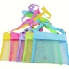 Foldable Mesh Beach Bag with In-Line Wheels - Adjustable Colorful Shell  Tote for Beach , Durable Polyester Makeup Bag with Stro 1
