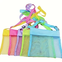 Foldable Mesh Beach Bag with In-Line Wheels - Adjustable Colorful Shell  Tote for Beach , Durable Polyester Makeup Bag with Stro 1