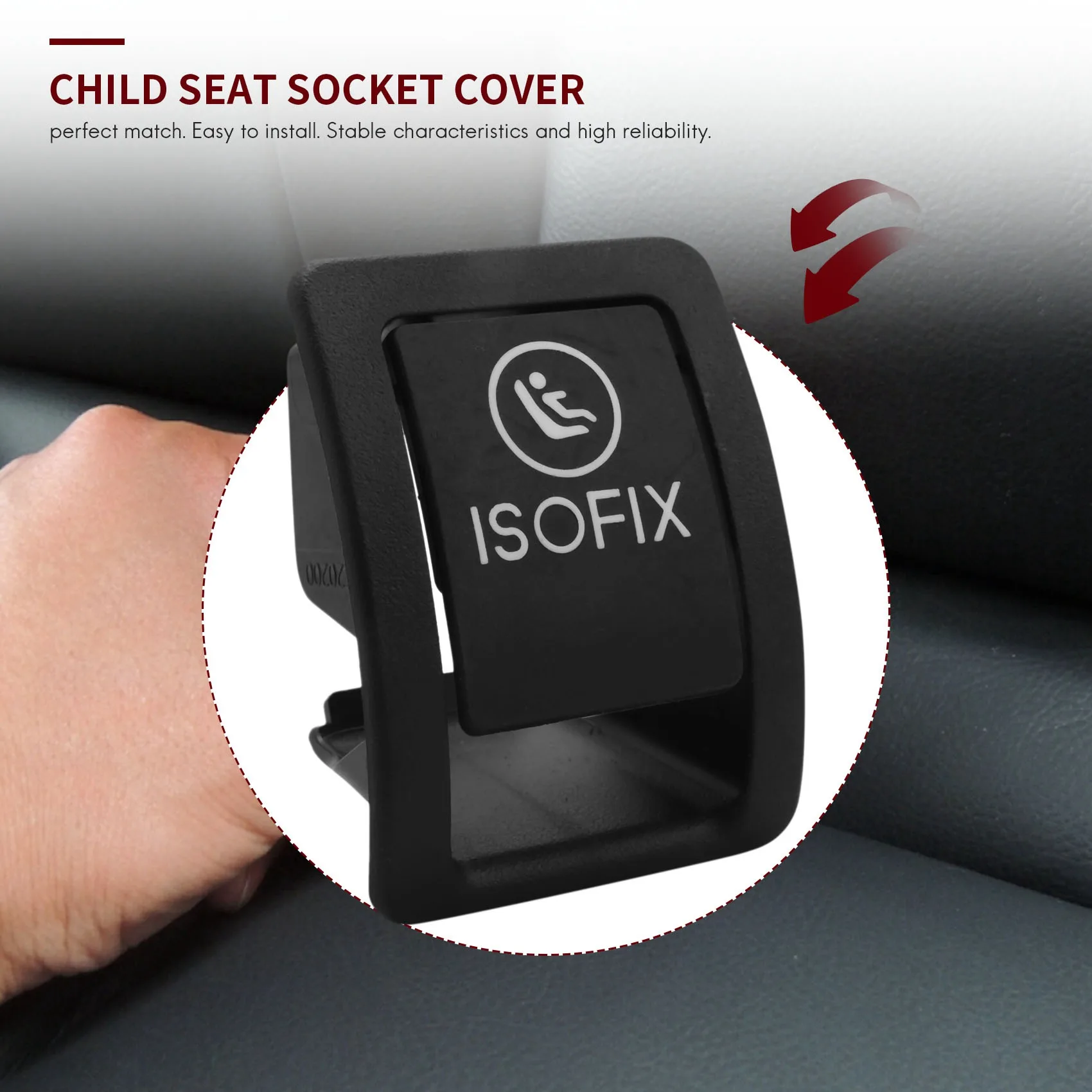 Child Seat Anchor Cover 2059200513 Car Seat ISOFIX Switch For Mercedes W205 C300 C350 C200 C180 2015-Black child seat anchor cover