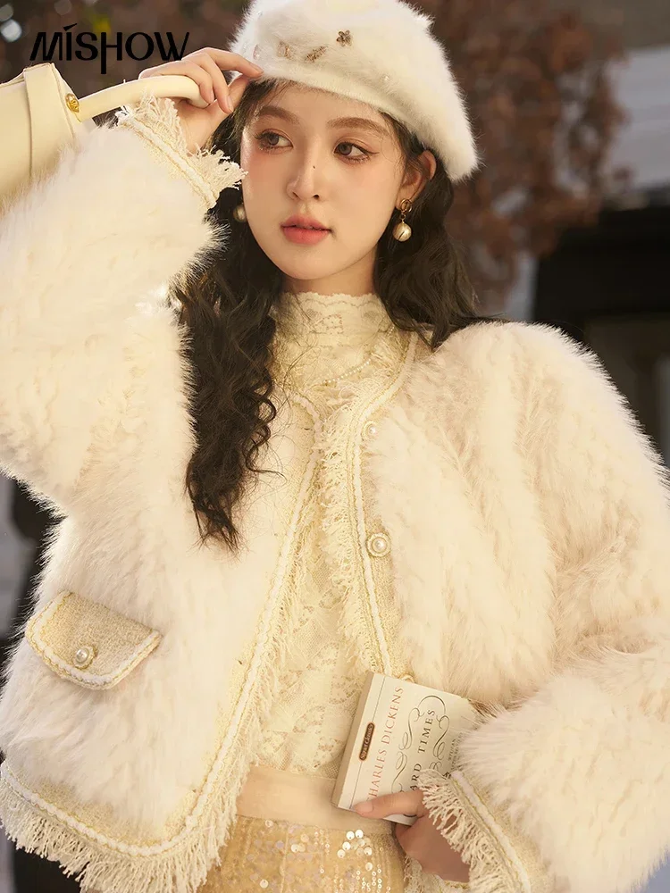 ムートン・ファーコート MOLLIOLLI ASHLEY fur half jacket ivory MOLLIOLLI(モリオリ) ムートン・ファーコート(レディース