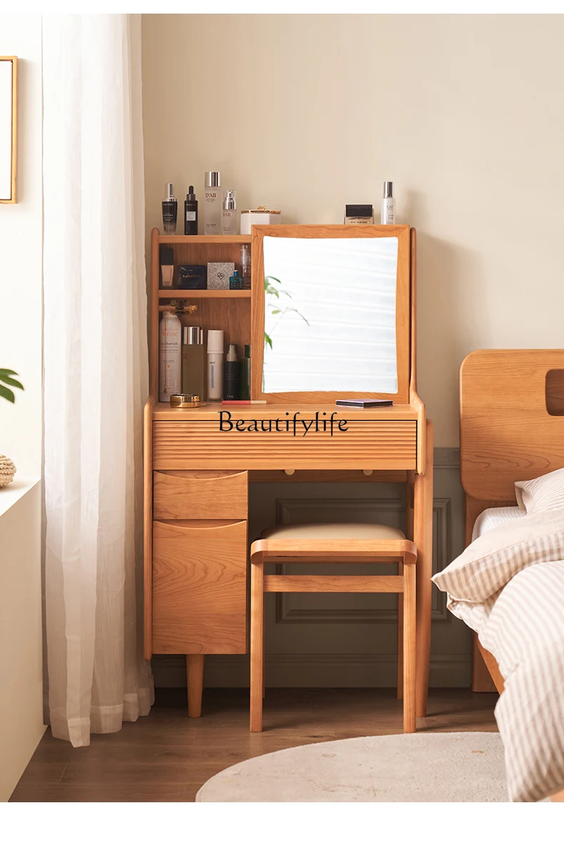 

Solid Wood Dresser Modern Minimalist Cherrywood Bedroom Desk Dresser