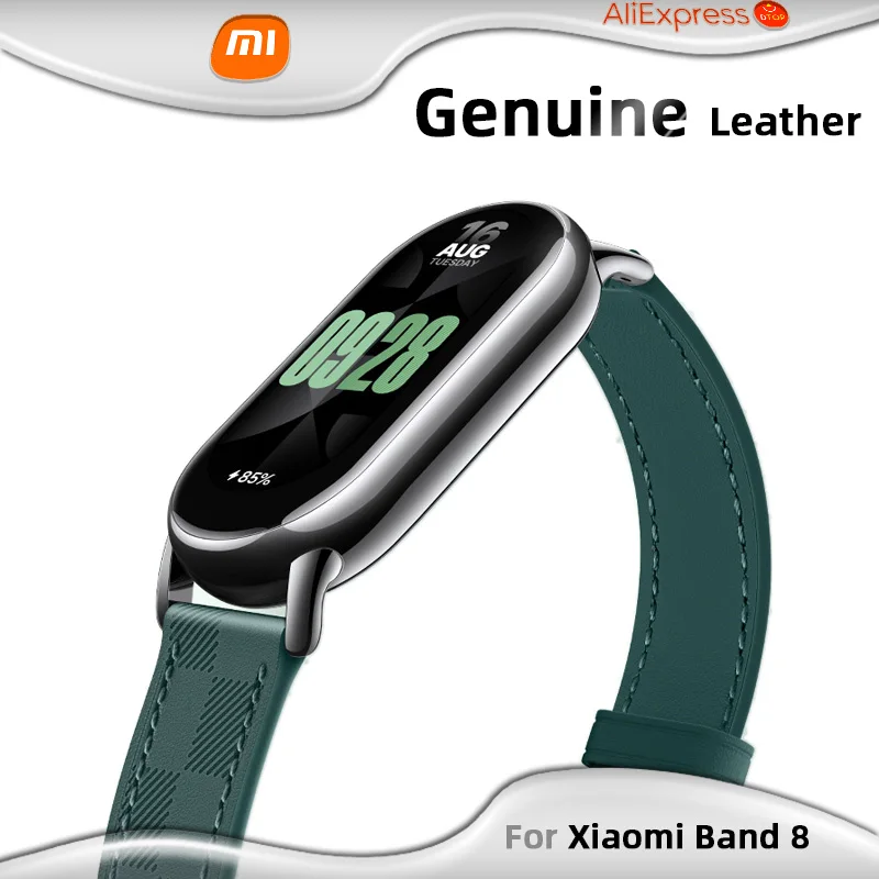 For Xiaomi Mi Band 8 Calf Leather Check Green Wrist Strap Soft Fashion  Classic Versatile With Package Stylish Comfortable Wear - AliExpress