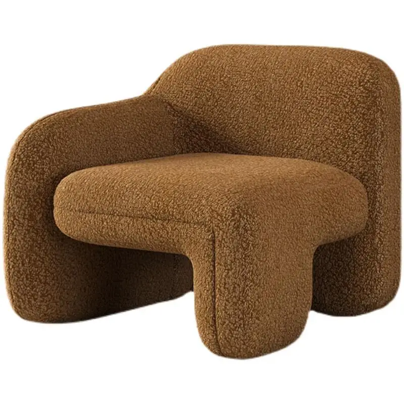 Single Sofa Light Luxury Design Sense Art Modern Living Room Balcony Leisure Area Creative Shaped Guest Table Chair Combination