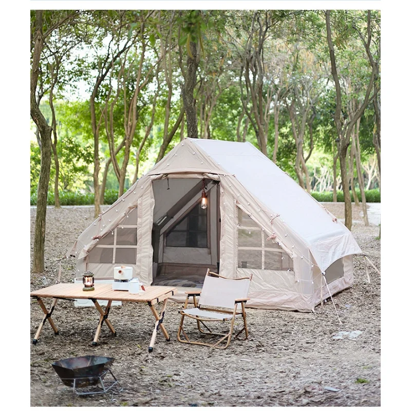 

Waterproof Inflatable Tent Luxury Camping Hotel Tent 5-8 People Larger Portable Camping Tent With Air Pump For Family Party