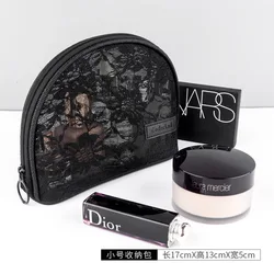 Luxurious Large Capacity Lace Net Cosmetic Bag for Travel and Toiletry Organization (Small [17*13 * 5cm]])