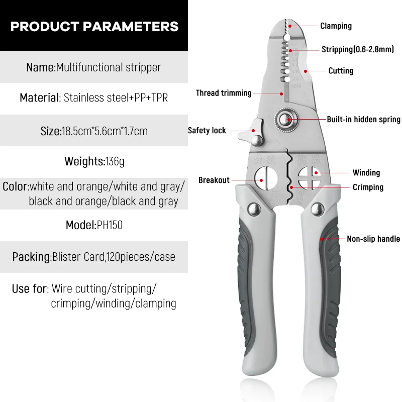 스트리핑 구리 콤비네이션 플라이어, 다기능 와이어 스트리퍼, 멀티 도구 플라이어, 전기 플라이어, 신제품