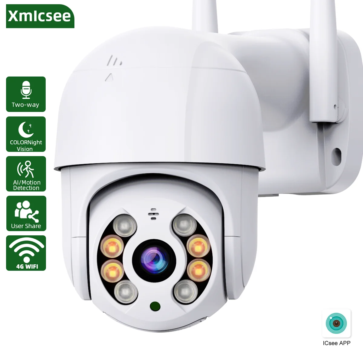 Xmicsee 3MP Wifi CCTV PTZ Security Camera RJ45 Wired Surveillance