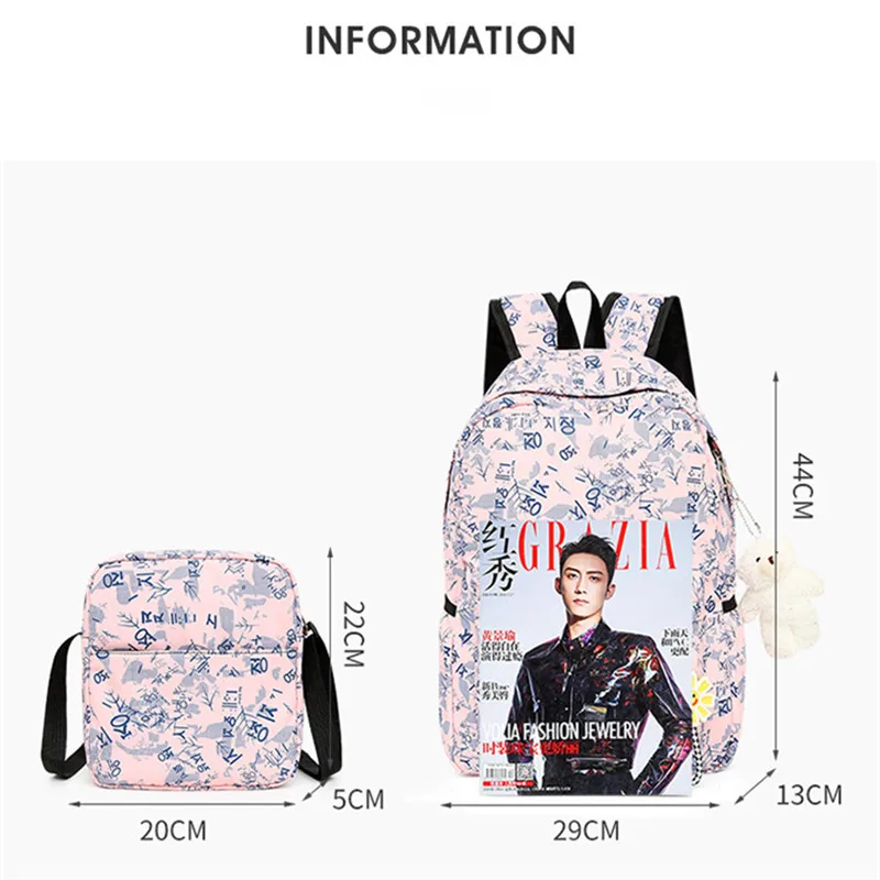 3 pcs/set Children School Bags For Girls Kids School Backpcaks