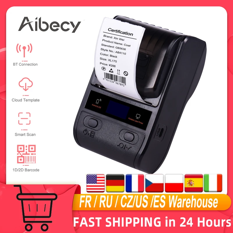 Wireless Thermal Shipping Label Printer Price Tag Label Printer Portable 58mm Aliexpress