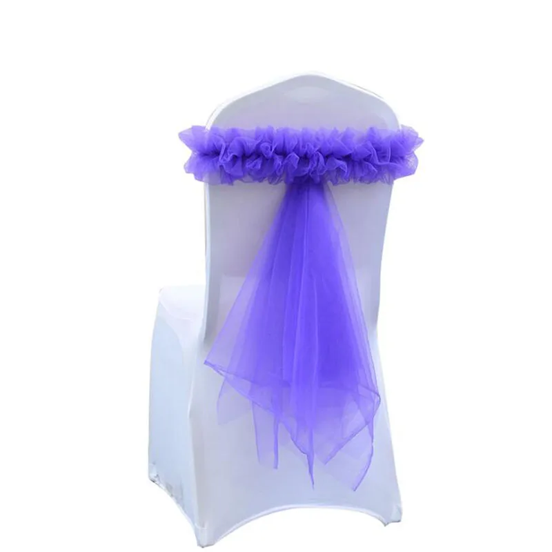 

Emerald green chair knot Wedding Chair Ribbon Bow Knot Ties For Hotel Banquet Decoration Event Party Supplies