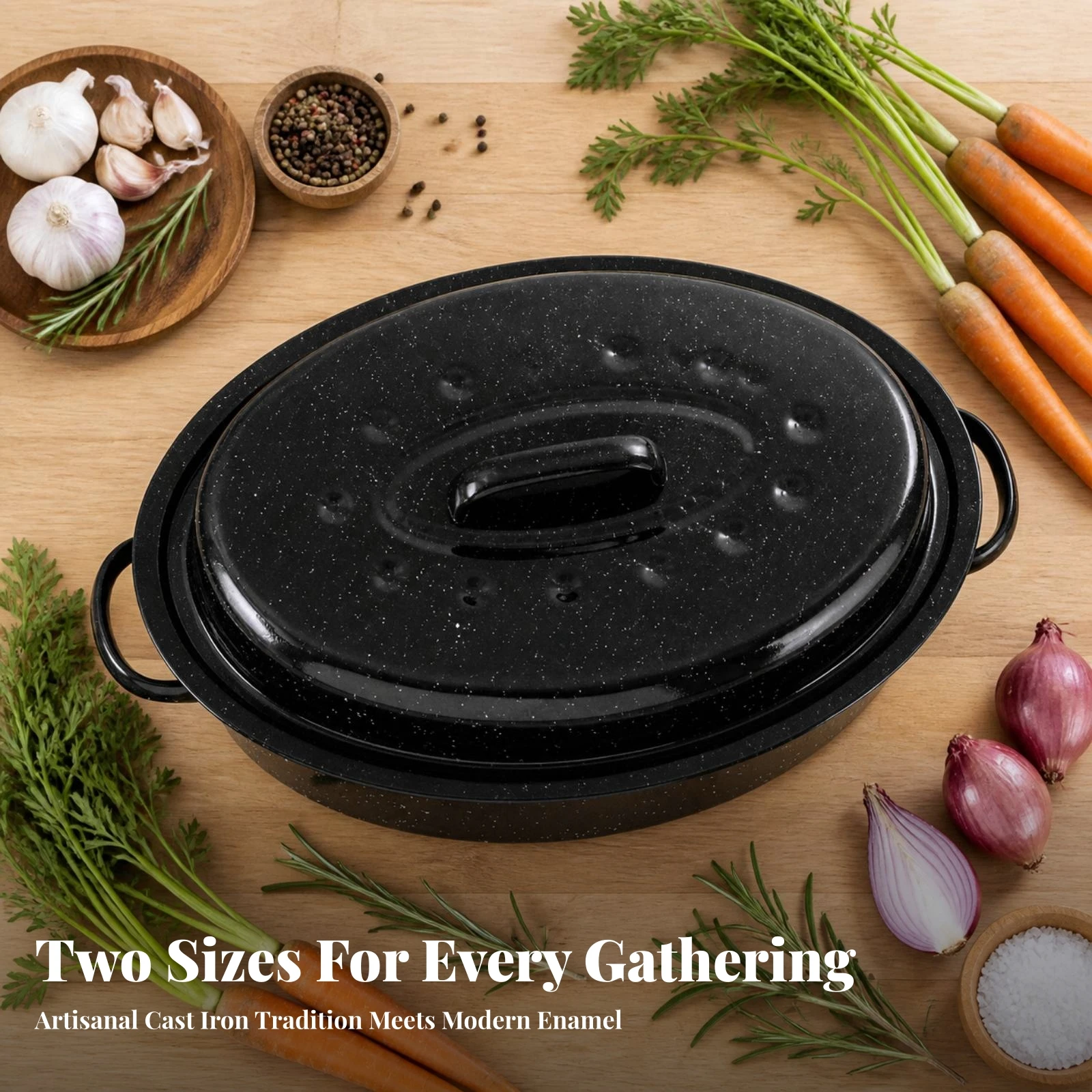 VOval Enameled Cast Iron Roaster 4