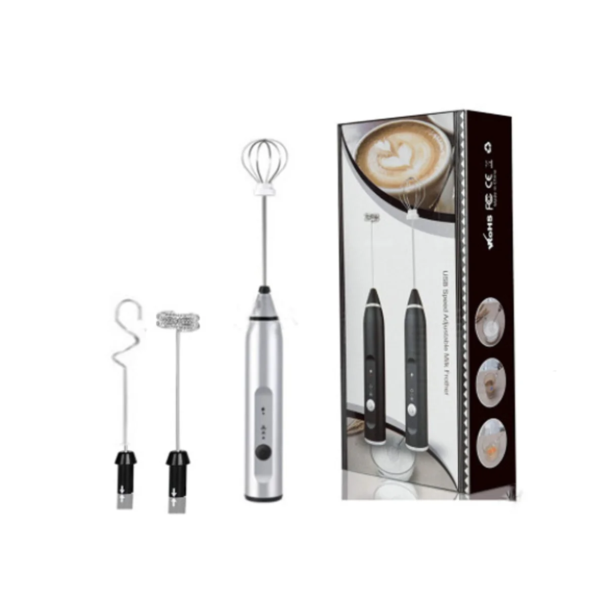 

Electric Milk Frothers Handheld Wireless Blender USB Mini Coffee Maker Whisk Mixer Cappuccino Cream Egg Food Blender B