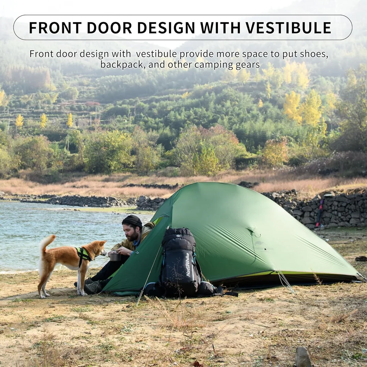 Naturehike Cloud Up 1 2 3 Tent Ultralight Camping Tent Double Layer Waterproof Tent Outdoor Hiking Backpacking Tent with Mat — view 6