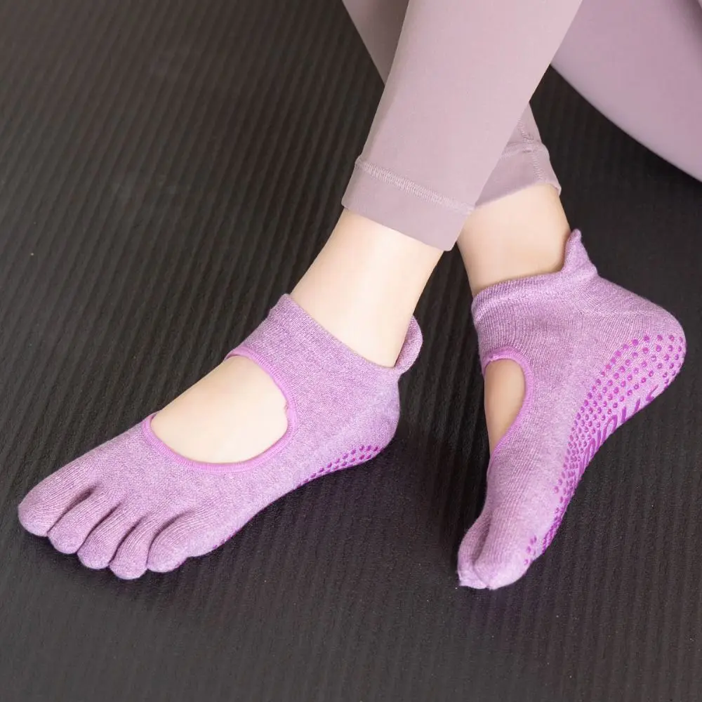 1 Pair High Quality Anti-slip Yoga Pilates Socks Cotton Split Toe Sport Socks Breathable with Grip Five-finger Socks Dance 7 Sbc569e824943405e82c60acd25bb4267Y