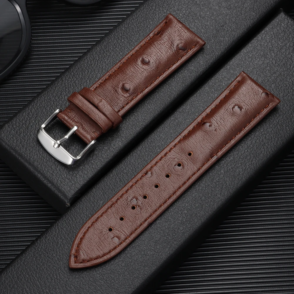 Premium Cowhide Leather Strap with Universal Butterfly Buckle